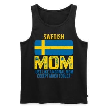 Swedish Mom drapeau suédois pour la fête des mères - Débardeur bio Premium Homme - noir - Devant - Michal (187cm)