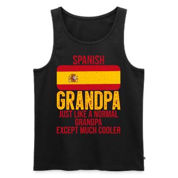 Spanish Grandpa Spanish flag for Father's Day - Men's Premium Organic Tank Top - black - Front - AI Model Male 178 light (178cm)