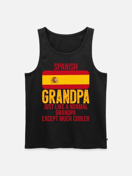 Spanish Grandpa Spanish flag for Father's Day - Men's Premium Organic Tank Top - black