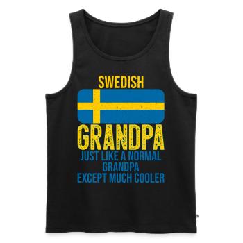 Swedish Grandpa Swedish flag for Father's Day - Men's Premium Organic Tank Top - black - Front - AI Model Male 178 light (178cm)
