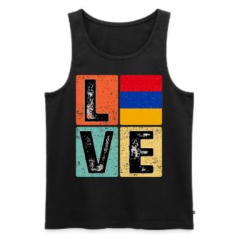 I Love Armenia drapeau pour la fierté arménienne - Débardeur bio Premium Homme - noir - Devant - Michal (187cm)