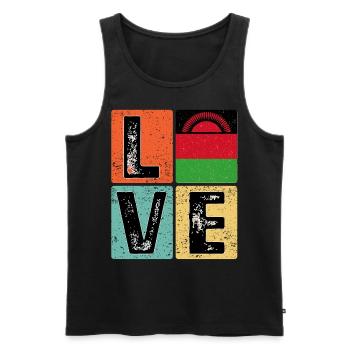 I Love Malawi Malawi Drapeau Malawi - Débardeur bio Premium Homme - noir - Devant - AI Model Male 178 light (178cm)