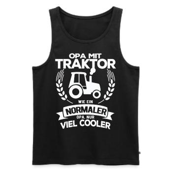 Opa Traktor Lustiger Landwirt Bauer Spruch - Männer Premium Bio Tank Top - Schwarz - Vorne - Michal (187cm)