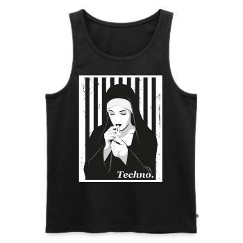 Speedcore Gabber Frenchcore Schranz Hardtekk Rave - Männer Premium Bio Tank Top - Schwarz - Vorne - AI Model Male 178 light (178cm)