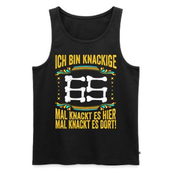 65 Geburtstag 65 Ehrentag 65 Jubiläum - Männer Premium Bio Tank Top - Schwarz - Vorne - AI Model Male 178 light (178cm)