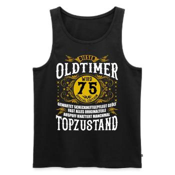 75 Geburtstag 75. Jubiläum 75 Ehrentag Geschenk - Männer Premium Bio Tank Top - Schwarz - Vorne - AI Model Male 178 light (178cm)