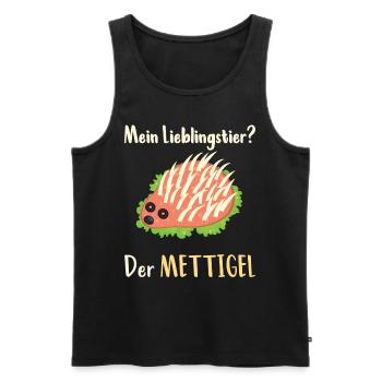 Mettigel aus Mett für Mettbrötchen - Männer Premium Bio Tank Top - Schwarz - Vorne - Michal (187cm)