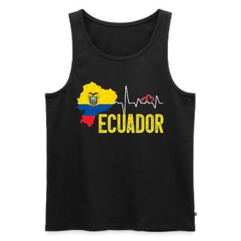 Ecuador Flag Map Heartbeat Design for Ecuadorean - Débardeur bio Premium Homme - noir - Devant - Michal (187cm)