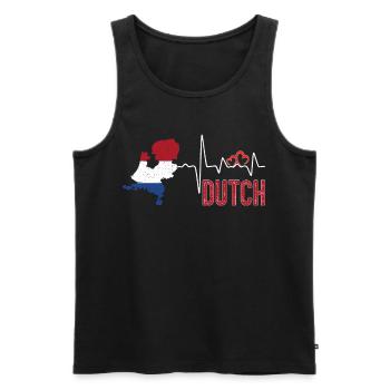 Netherlands Flag Map Heartbeat for Dutch Pride - Débardeur bio Premium Homme - noir - Devant - AI Model Male 178 light (178cm)