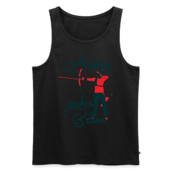 Pfeil und Bogen Bogenschießen Sport Bogenschütze S - Männer Premium Bio Tank Top - Schwarz - Vorne - Michal (187cm)