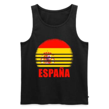 Spain Spanish Flag USA Mallorca Madrid Ameri - Men's Premium Organic Tank Top - black - Front - Michal (187cm)