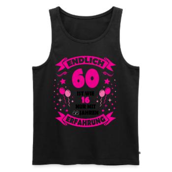 60. Geburtstag Mann 60.Ehrentag 60. Jubiläum Fun - Männer Premium Bio Tank Top - Schwarz - Vorne - AI Model Male 178 light (178cm)