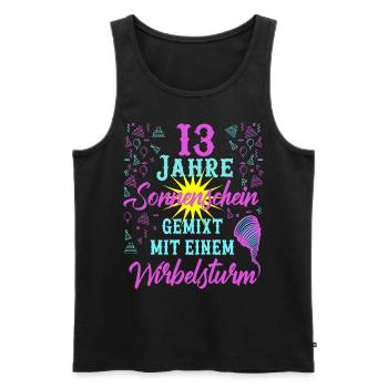 13 Geburtstag Frauen Geschenk 13 Jahre Geburtstag - Männer Premium Bio Tank Top - Schwarz - Vorne - Michal (187cm)