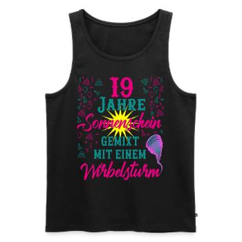 19 Geburtstag Frauen Geschenk 19 Jahre Geburtstag - Männer Premium Bio Tank Top - Schwarz - Vorne - Michal (187cm)