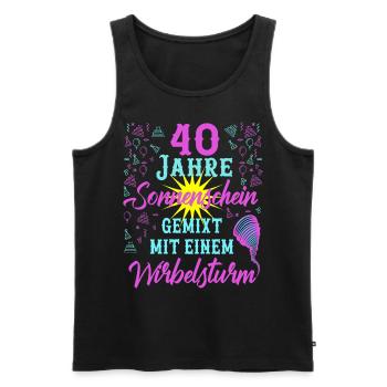 40 Geburtstag Frauen Geschenk 40 Jahre Geburtstag - Männer Premium Bio Tank Top - Schwarz - Vorne - Michal (187cm)