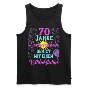 70 Geburtstag Frauen Geschenk 70 Jahre Geburtstag - Männer Premium Bio Tank Top - Schwarz - Vorne - Michal (187cm)