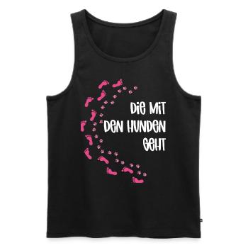 lustige Hunde Gassi Spruch Hundeliebhaber Geschenk - Männer Premium Bio Tank Top - Schwarz - Vorne - Michal (187cm)