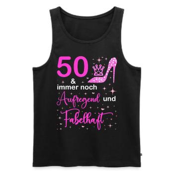 50 Geburtstag Frauen Geschenk 50 Jahre Geburtstag - Männer Premium Bio Tank Top - Schwarz - Vorne - AI Model Male 178 light (178cm)