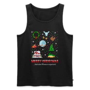 XMAS Merry Christmas Weihnachten Schöne Bescherung - Männer Premium Bio Tank Top - Schwarz - Vorne - Michal (187cm)