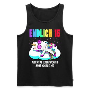 15. Geburtstag Mädchen Geschenk lustig Einhorn - Männer Premium Bio Tank Top - Schwarz - Vorne - Michal (187cm)