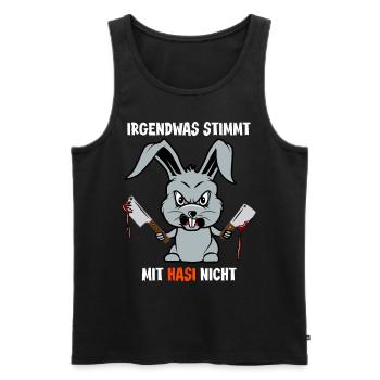Halloween 2021 Monster verrückter Hase Sarkasmus - Männer Premium Bio Tank Top - Schwarz - Vorne - AI Model Male 178 light (178cm)