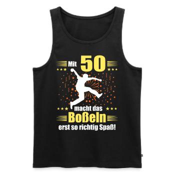 Boßeln Geschenk Boßler Bosseln Boßelsport 50 Jahre - Männer Premium Bio Tank Top - Schwarz - Vorne - Michal (187cm)
