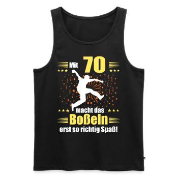 Boßeln Geschenk Boßler Bosseln Boßelsport 70 Jahre - Männer Premium Bio Tank Top - Schwarz - Vorne - Michal (187cm)