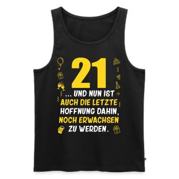 21. Geburtstag Mann 21.Ehrentag 21. Jubiläum Fun - Männer Premium Bio Tank Top - Schwarz - Vorne - AI Model Male 178 light (178cm)