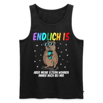 15 Geburtstag Fun Geschenk lustig 15. Ehrentag - Männer Premium Bio Tank Top - Schwarz - Vorne - Michal (187cm)
