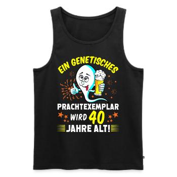 Vor 40 Jahren war ich mal der Schnellste Statement - Männer Premium Bio Tank Top - Schwarz - Vorne - AI Model Male 178 light (178cm)