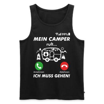 Camping Camper Campen anrufen - Männer Premium Bio Tank Top - Schwarz - Vorne - Michal (187cm)