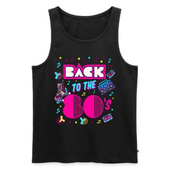 80er Party 80er Jahre Outfit 80s party 80s retro - Männer Premium Bio Tank Top - Schwarz - Vorne - Michal (187cm)