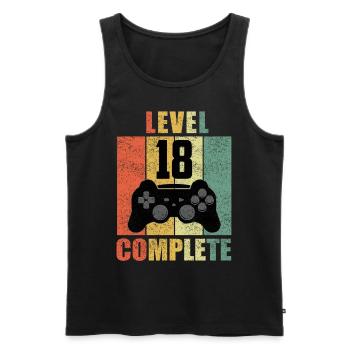18 Geburtstag 18 Jahre Geschenk lustig 18 Jubiläum - Männer Premium Bio Tank Top - Schwarz - Vorne - Michal (187cm)