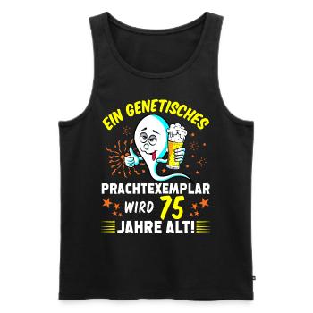Vor 75 Jahren war ich mal der Schnellste 75 Jahre - Männer Premium Bio Tank Top - Schwarz - Vorne - AI Model Male 178 light (178cm)