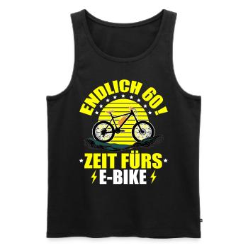 60 Geburtstag 60 Ehrentag 60 Jubiläum Radsport - Männer Premium Bio Tank Top - Schwarz - Vorne - AI Model Male 178 light (178cm)