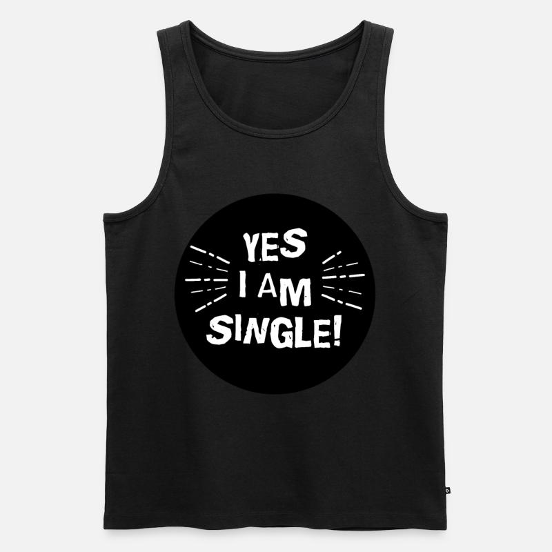 Single - Männer Premium Bio Tank Top - Schwarz