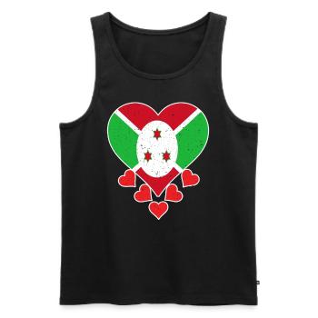 Burundi Love heart flag for Burundian pride - Men's Premium Organic Tank Top - black - Front - Michal (187cm)