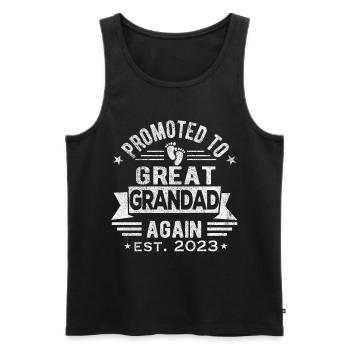 Promoted to Great-Grandpa Again 2023 Retro Great-Grandfather - Men's Premium Organic Tank Top - black - Front - AI Model Male 178 light (178cm)