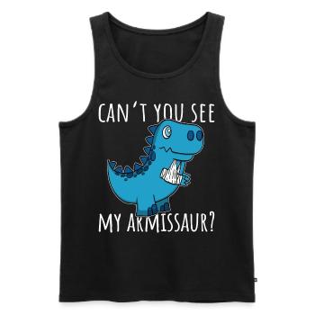 Dinosaurier gebrochener Arm Gute Besserung - Männer Premium Bio Tank Top - Schwarz - Vorne - AI Model Male 178 light (178cm)