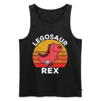 Dinosaure Jambe cassée Bonne récupération T Rex - Débardeur bio Premium Homme - noir - Devant - Michal (187cm)