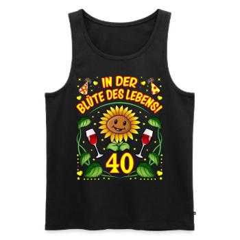 40 Geburtstag Geschenk lustig 40. Jubiläum Blumen - Männer Premium Bio Tank Top - Schwarz - Vorne - Michal (187cm)