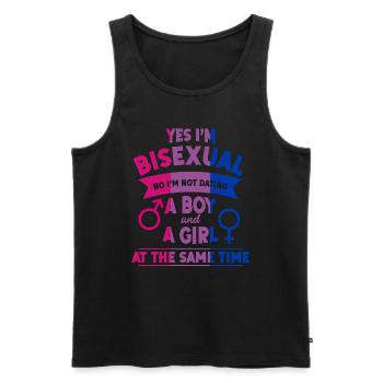Mois de la fierté LGBTQ Bisexuel - Débardeur bio Premium Homme - noir - Devant - AI Model Male 178 light (178cm)
