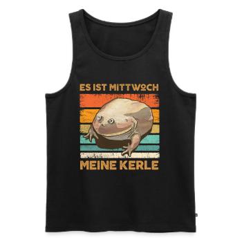 Es Ist Mittwoch Meine Kerle Mittwochsfrosch Meme - Männer Premium Bio Tank Top - Schwarz - Vorne - Michal (187cm)