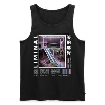Liminal Spaces Retro 80s & 90s Aesthetic Vaporwave - Men's Premium Organic Tank Top - black - Front - AI Model Male 178 light (178cm)