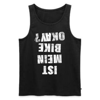 Is My Bike Okay Funny Cyclist - Men's Premium Organic Tank Top - black - Front - AI Model Male 178 light (178cm)