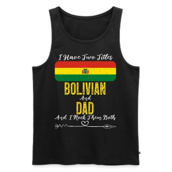 Bolivian Dad Bolivia Flag Design For Father's Day - Männer Premium Bio Tank Top - Schwarz - Vorne - Michal (187cm)