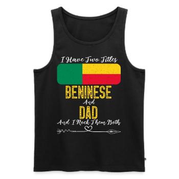 J’ai deux titres biélorusse et papa Biélorussie - Débardeur bio Premium Homme - noir - Devant - Michal (187cm)
