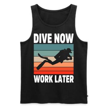 Tauchen Schorcheln Taucher Apnoe Scuba Tauchen - Männer Premium Bio Tank Top - Schwarz - Vorne - AI Model Male 178 light (178cm)