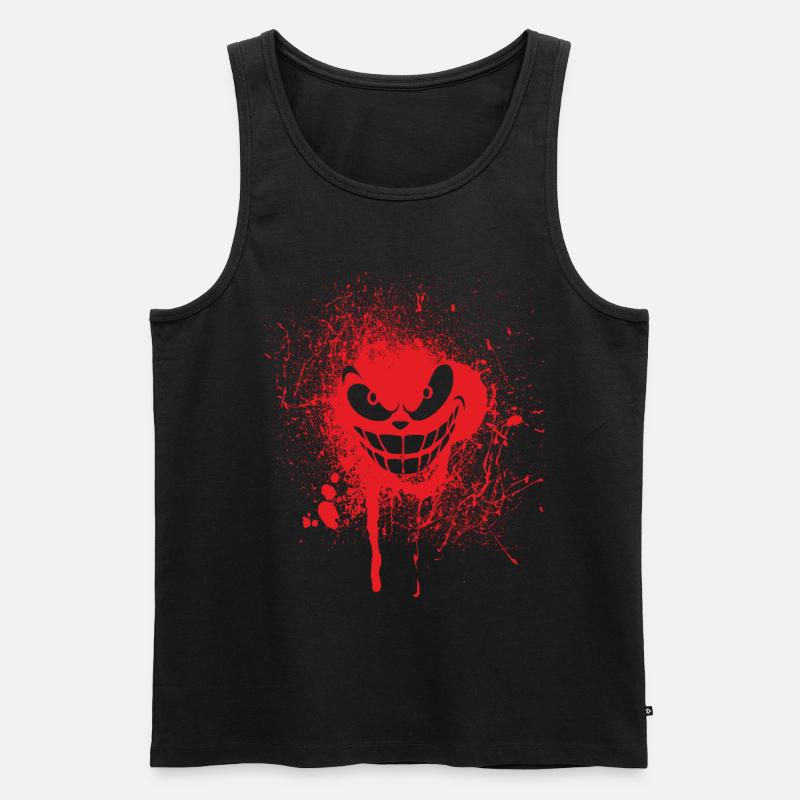 Joker Blut Design - Männer Premium Bio Tank Top - Schwarz