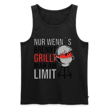 BBQ Grillmeister Grill Tshirt Geschenk - Männer Premium Bio Tank Top - Schwarz - Vorne - Michal (187cm)